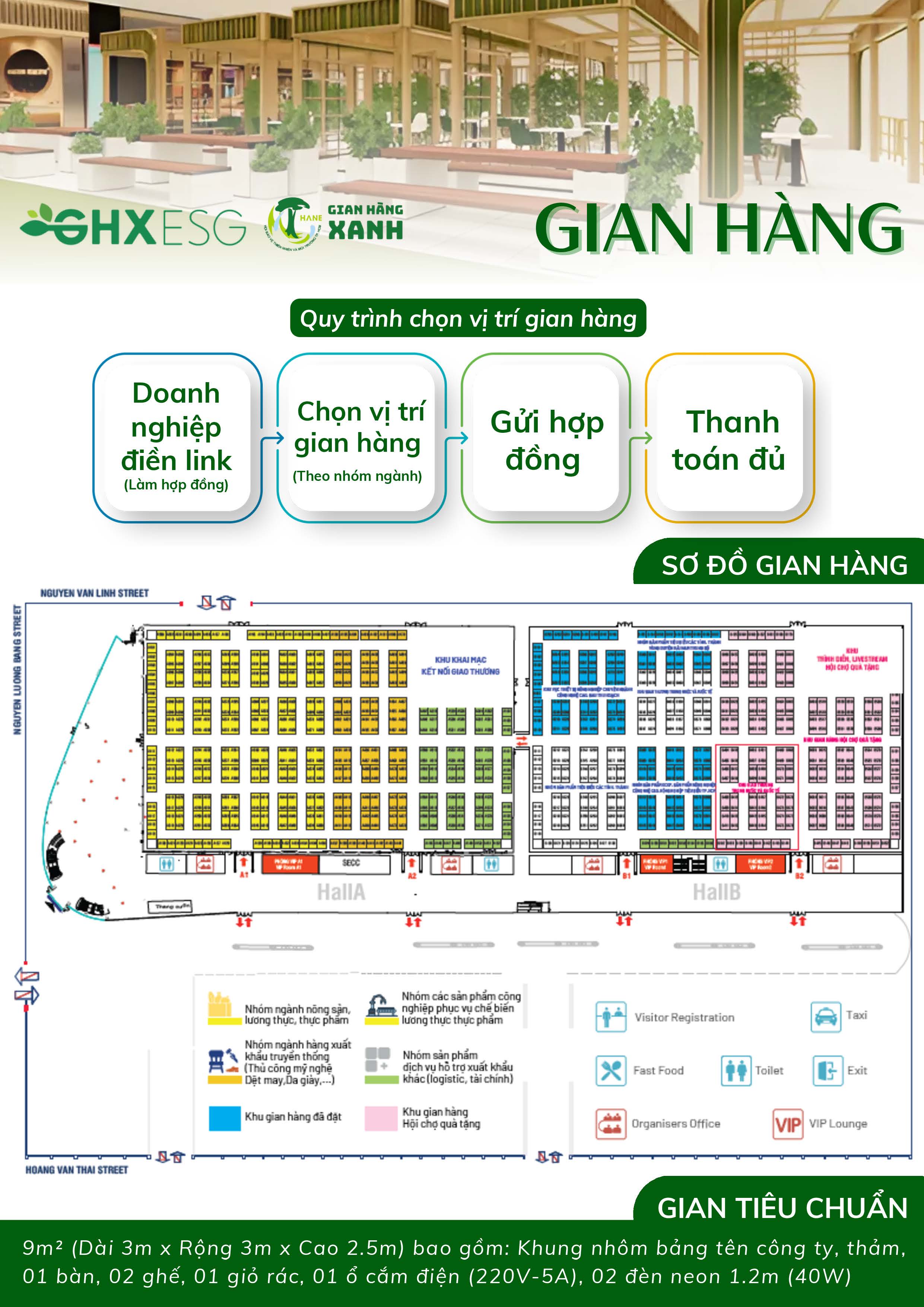 Quy trình chọn gian hàng và đăng ký tham gia